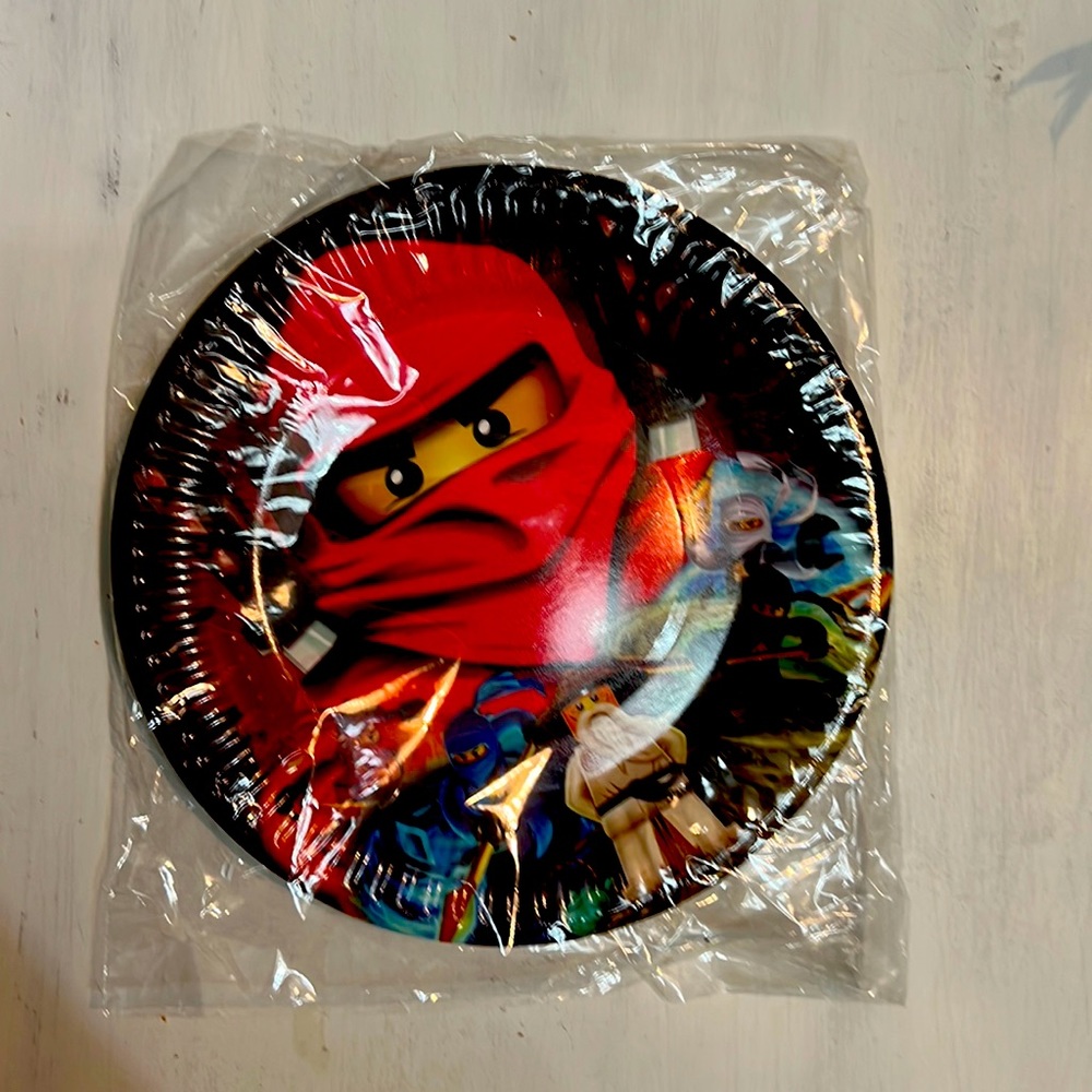 Lego Ninjago paper plates and cup set.